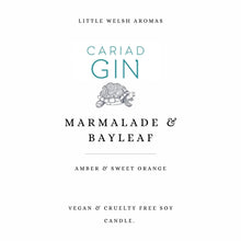 Load image into Gallery viewer, Cariad Gin Natural Soy Wax Candle - Amber & Sweet Orange