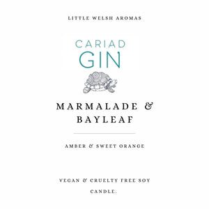 Cariad Gin Natural Soy Wax Candle - Amber and Sweet Orange